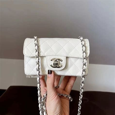 chanel mini rectangle white